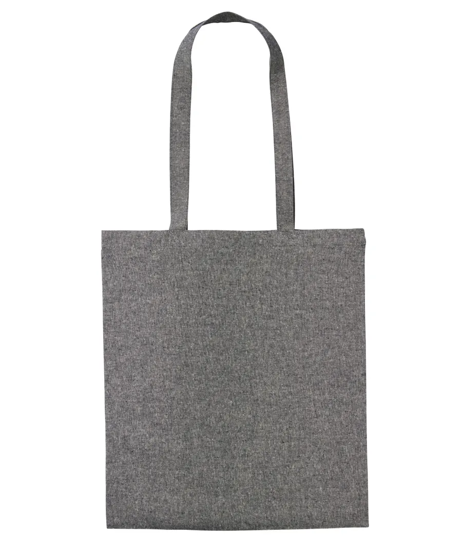 Recycled cotton shopper long handle – Black Marl