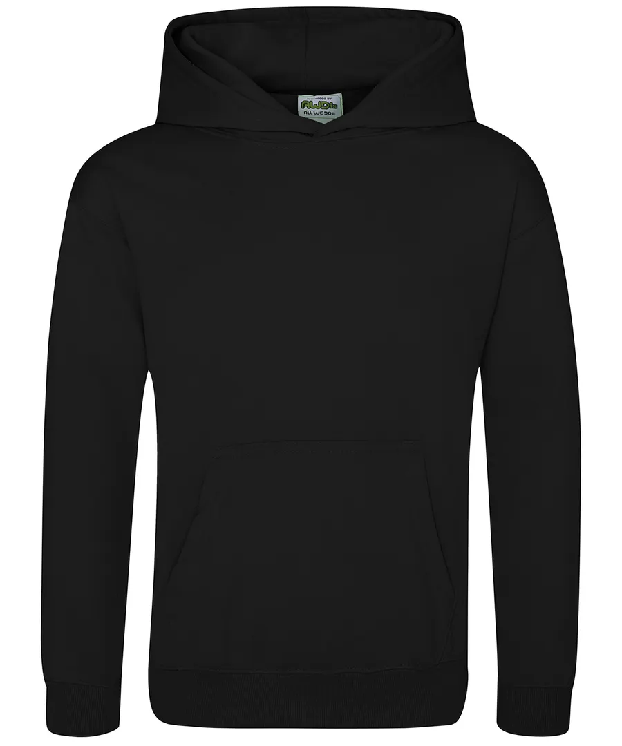 Kids sports polyester hoodie – Jet Black