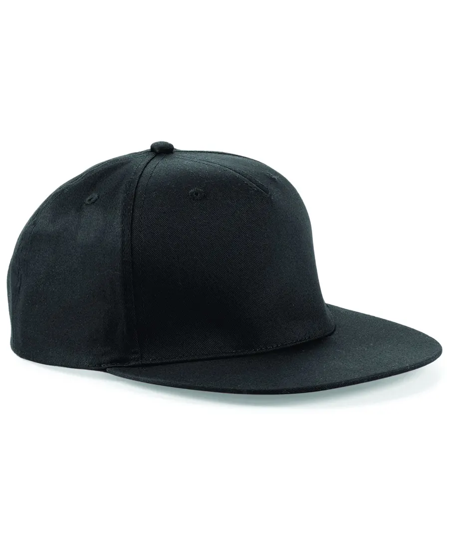 5-panel snapback rapper cap – Black