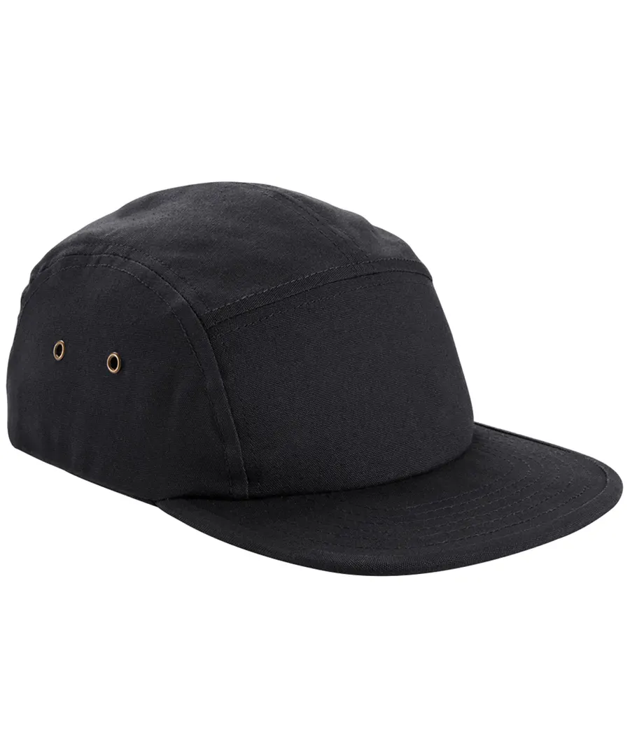 Canvas 5-panel camper cap – Black