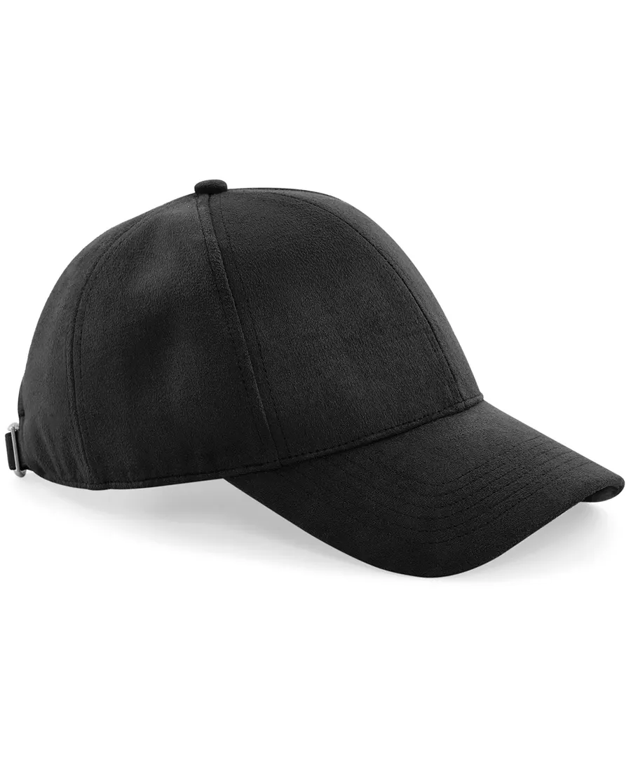 Faux suede 6-panel cap – Black