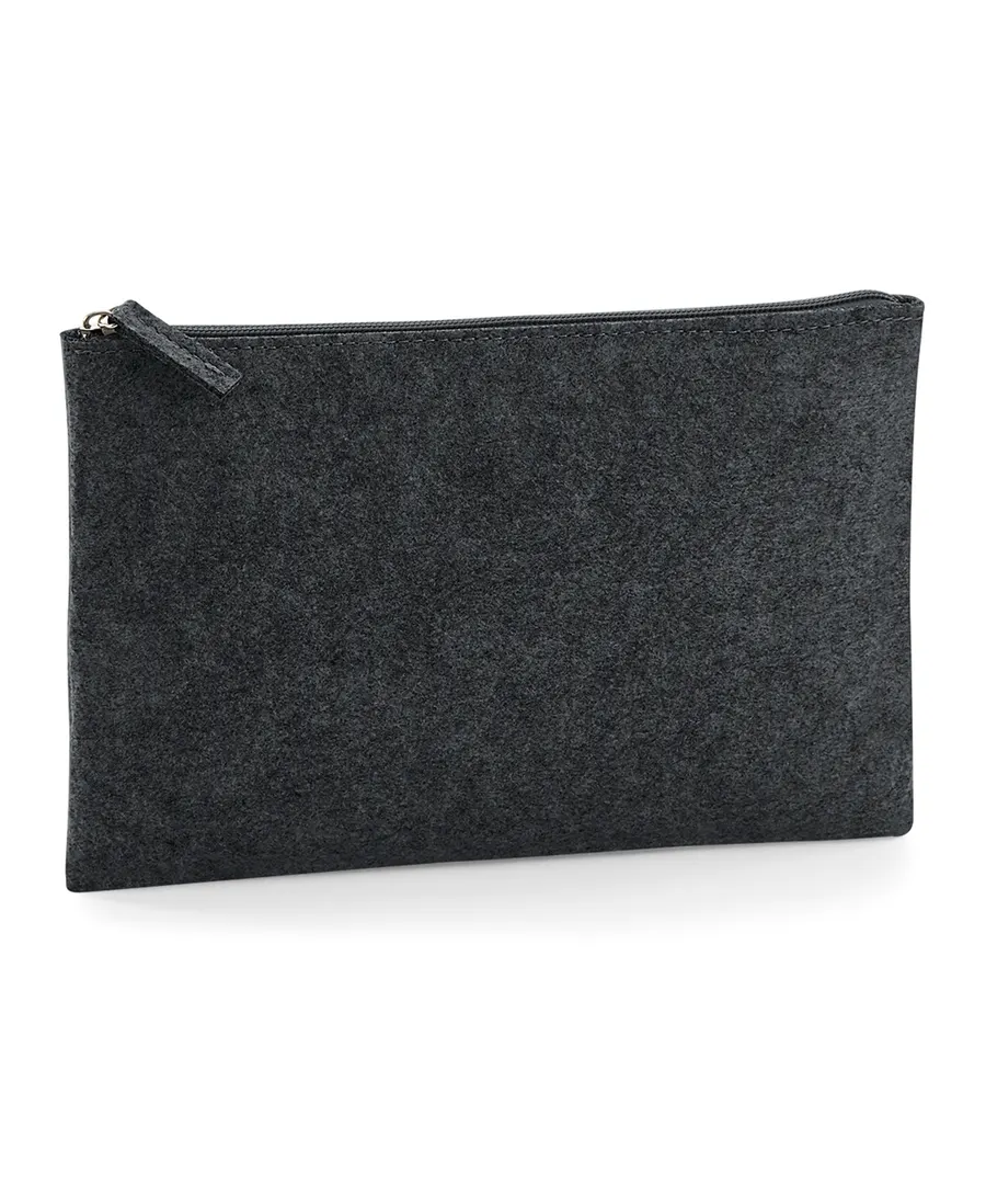 Felt accessory pouch – Charcoal Melange