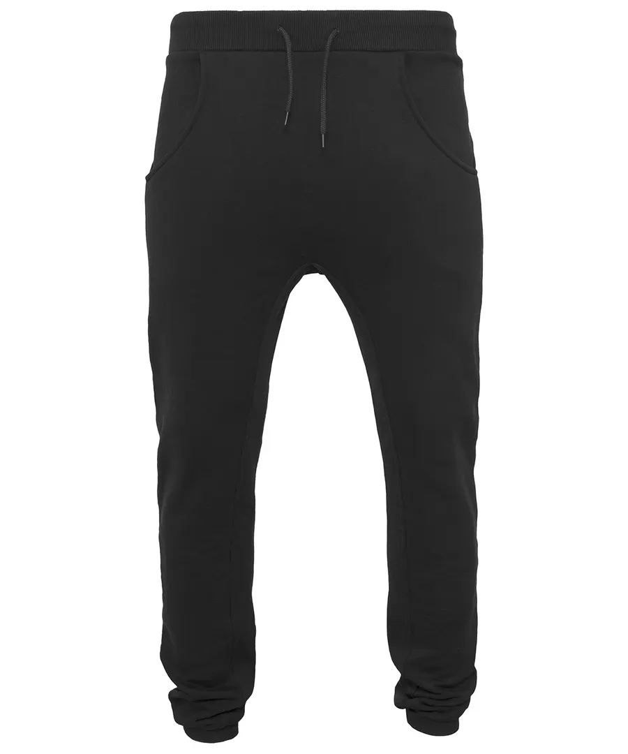 Heavy deep-crotch sweatpants – Black