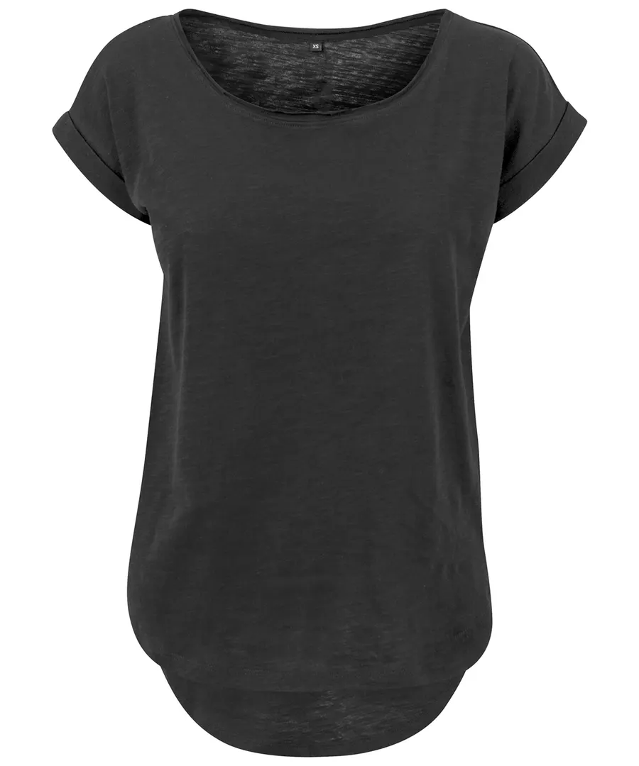Women's long slub tee – Black