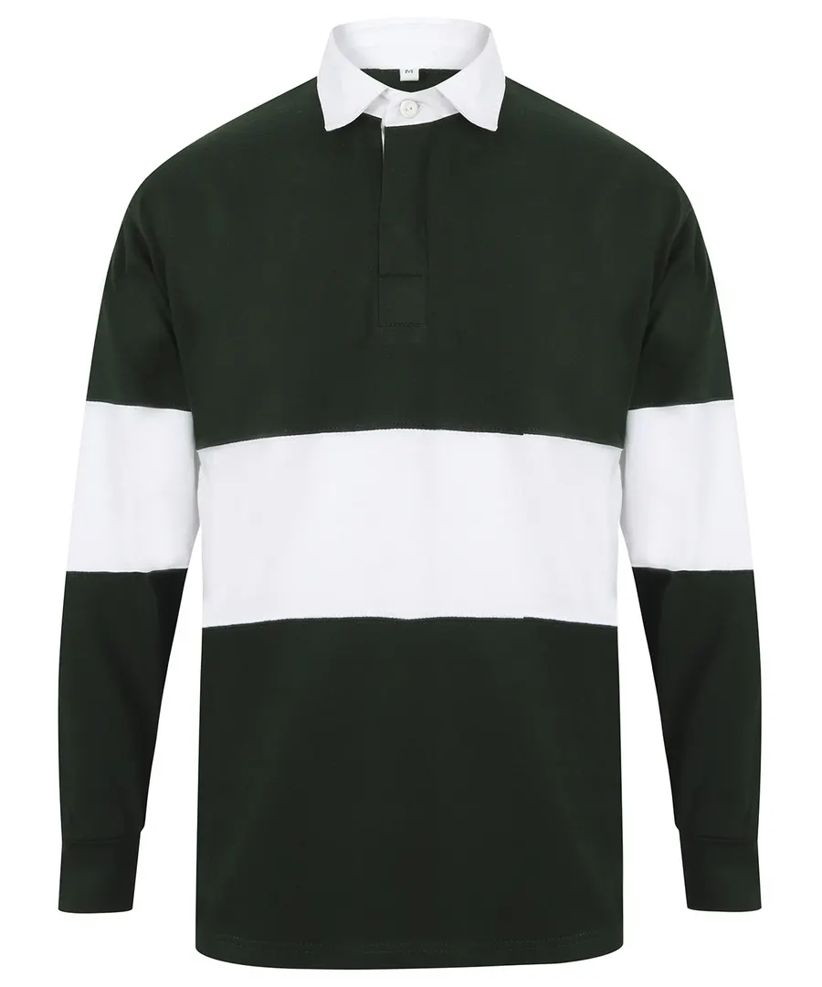 Panelled rugby shirt – Bottle/White