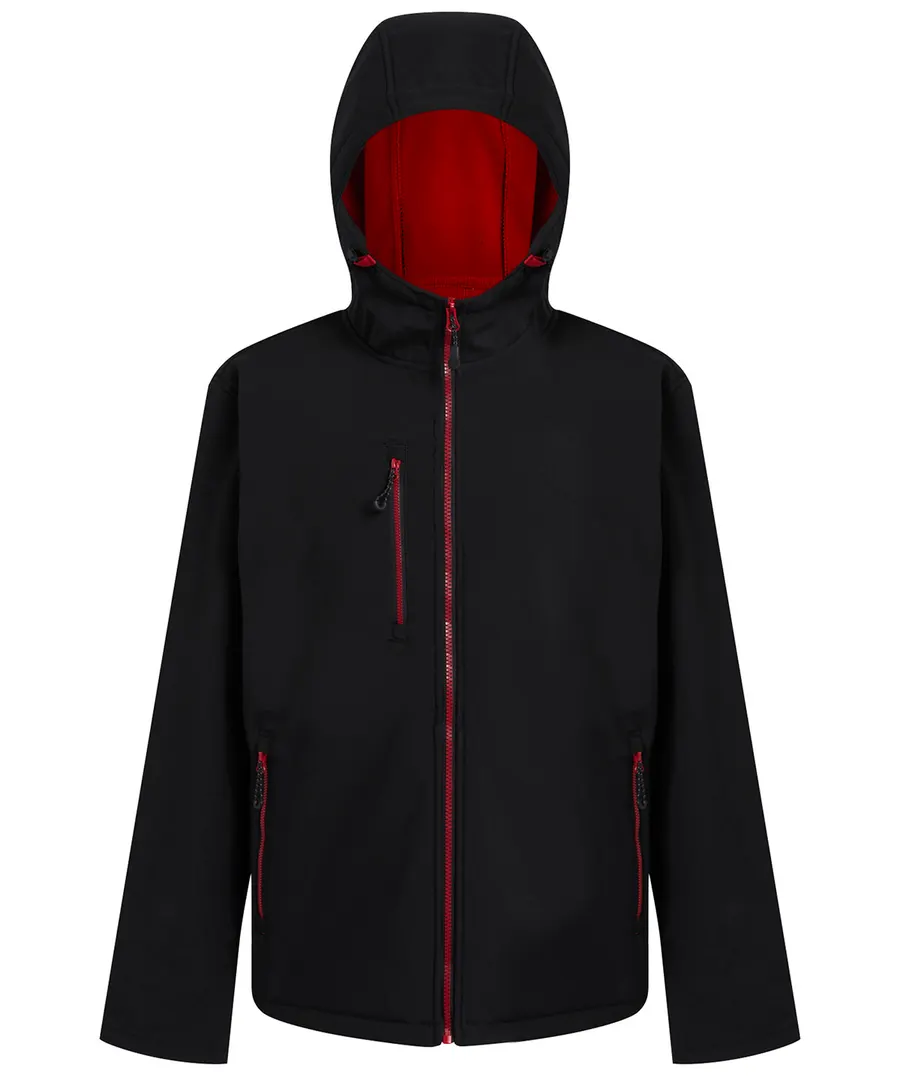 Navigate 2-layer hooded softshell jacket – Black/Classic Red