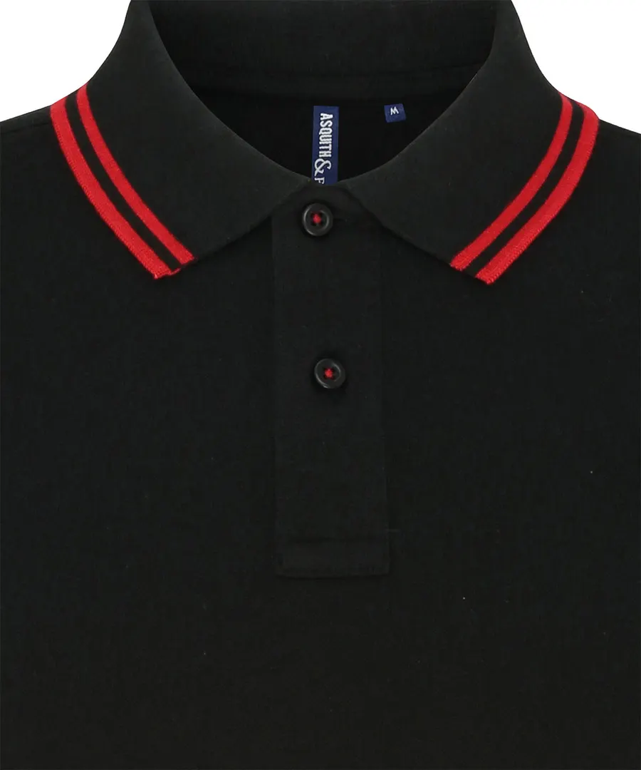 Women's classic fit tipped polo – Black/Red