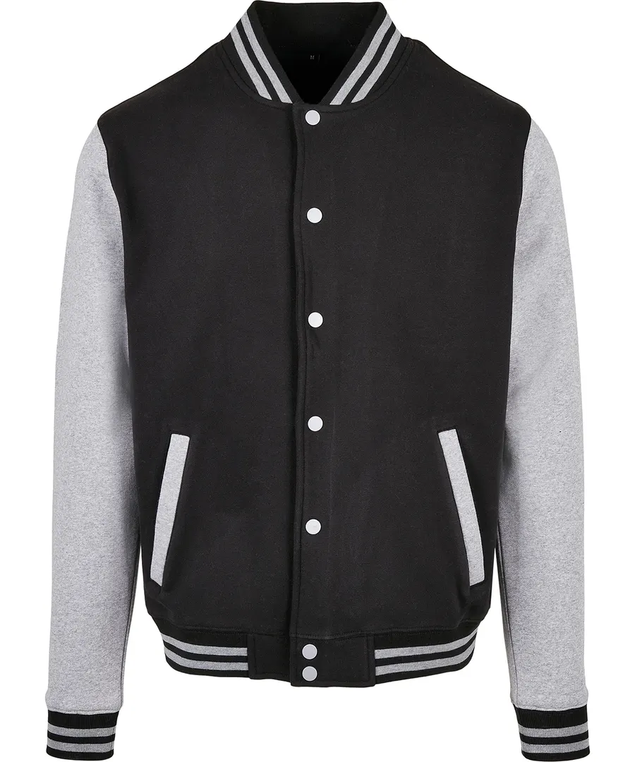 Basic college jacket – Black/Heather Grey