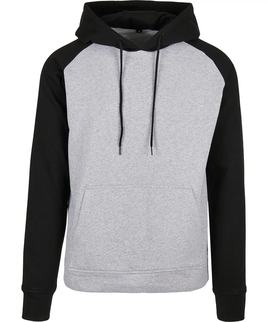 Basic raglan hoodie – Heather Grey/Black