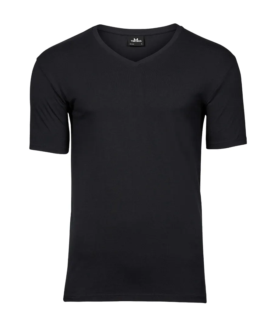 Stretch v-neck tee (401) – Black
