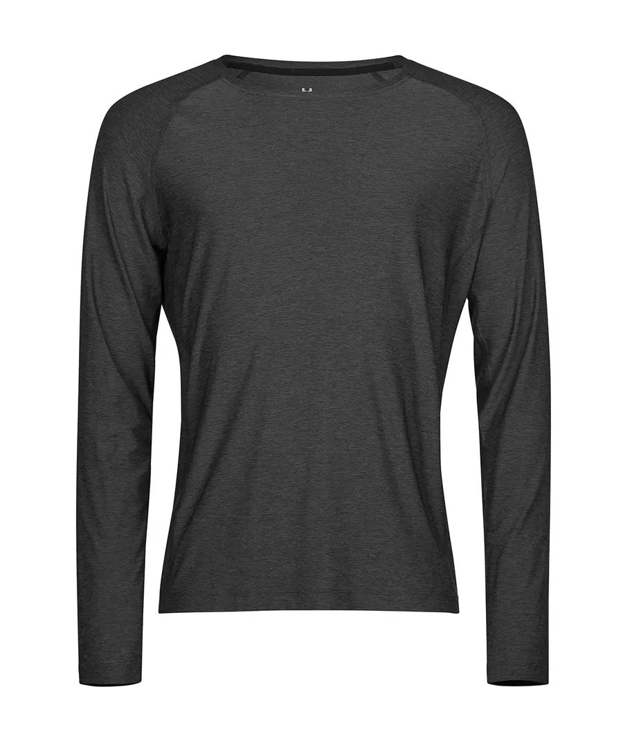 Long sleeve CoolDry tee (7022) – Black Melange