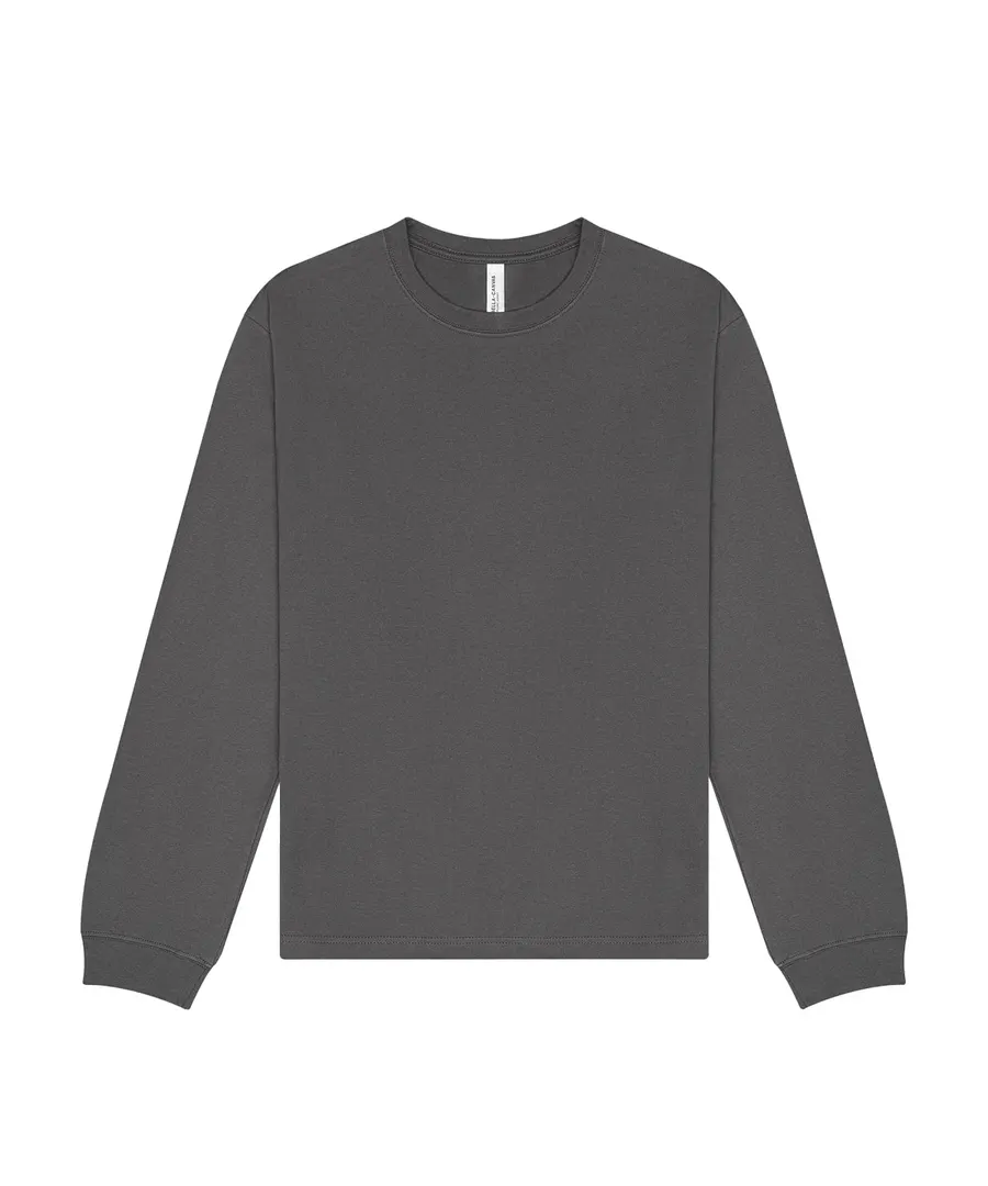 Unisex long sleeve heavy tee – Asphalt