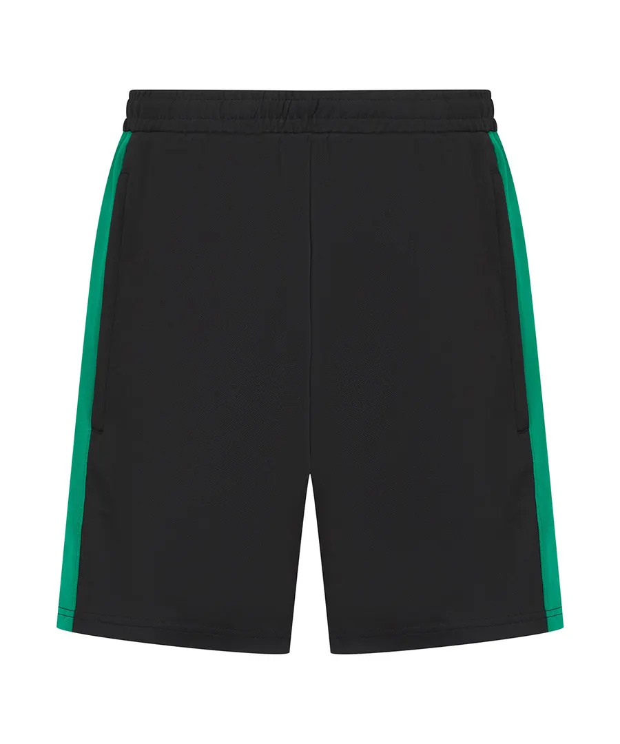 Knitted shorts with zip pockets – Black/Emerald