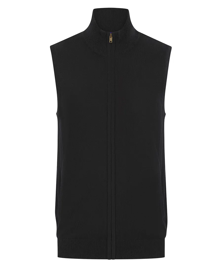 Sleeveless zip-through jumper – Black