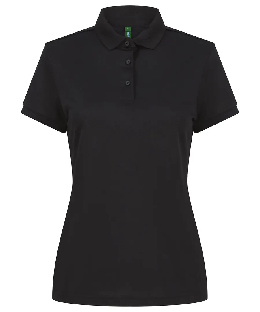 Women’s recycled polyester polo shirt – Black
