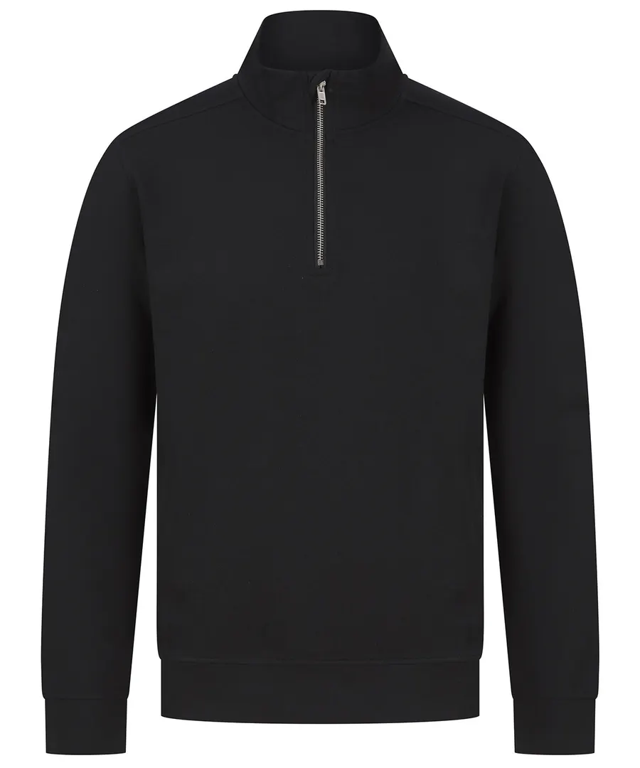 Unisex sustainable ¼-zip sweatshirt – Black