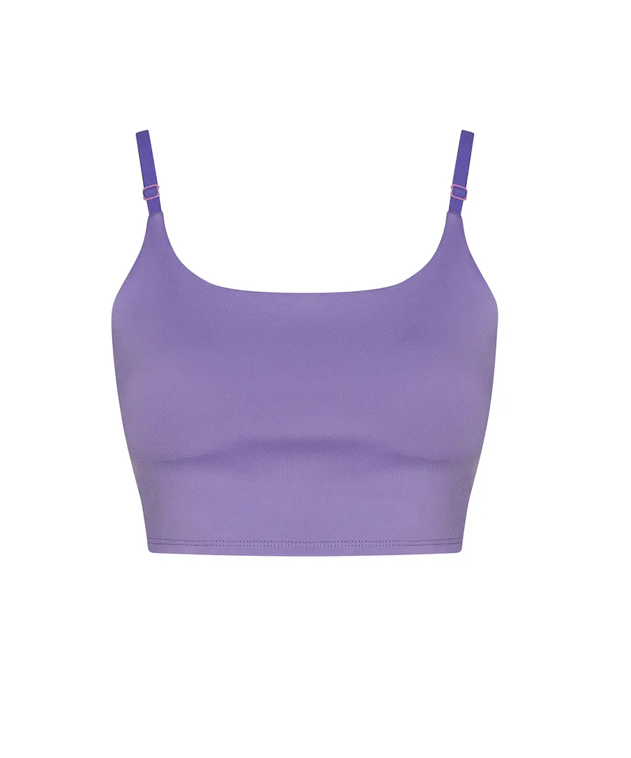 Women’s recycled tech sports bra – Digital Lavender