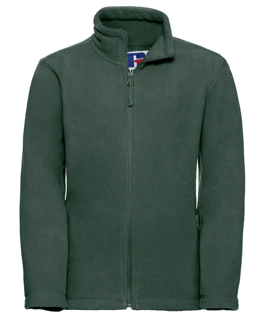 Kids full-zip outdoor fleece – Bottle Green