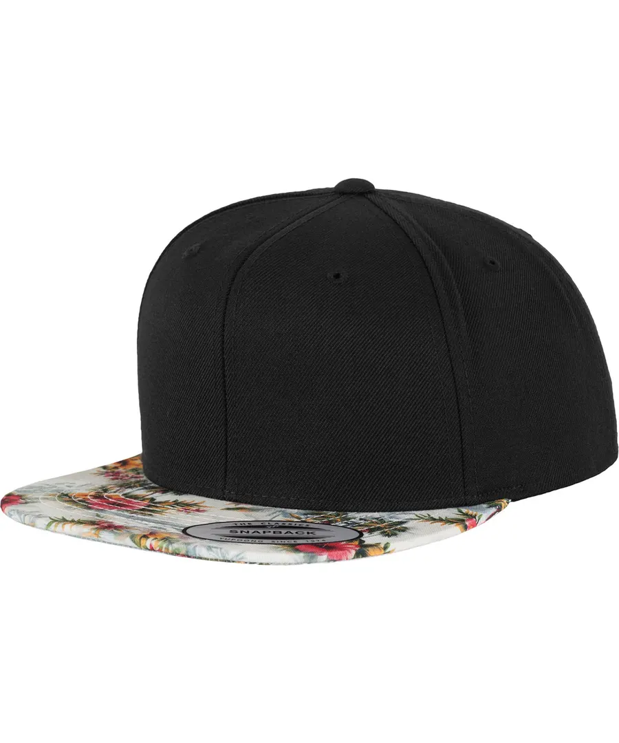 Fashion print snapback (6089DESIGNER) – Black/Floral Mint