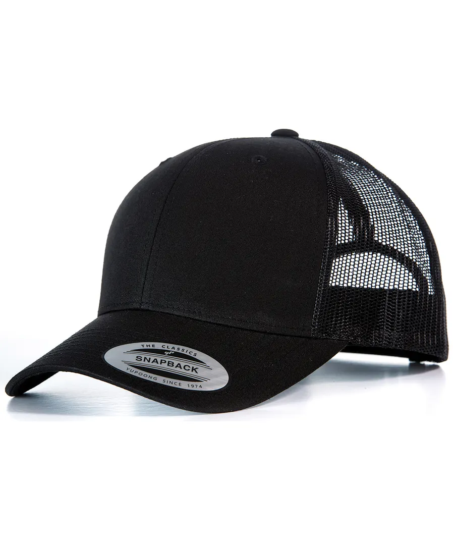 Retro trucker cap (6606) – Black/Black