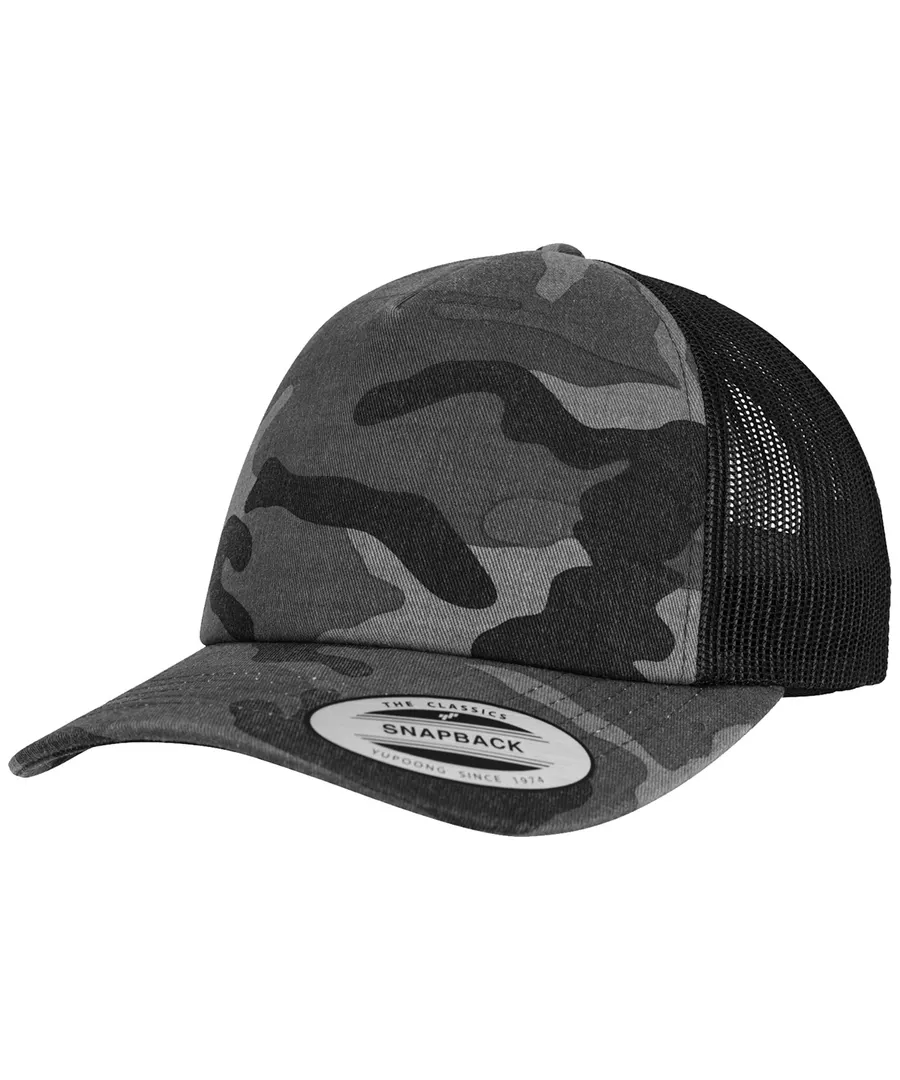 Camo trucker cap (6606C) – Dark Camo/Black