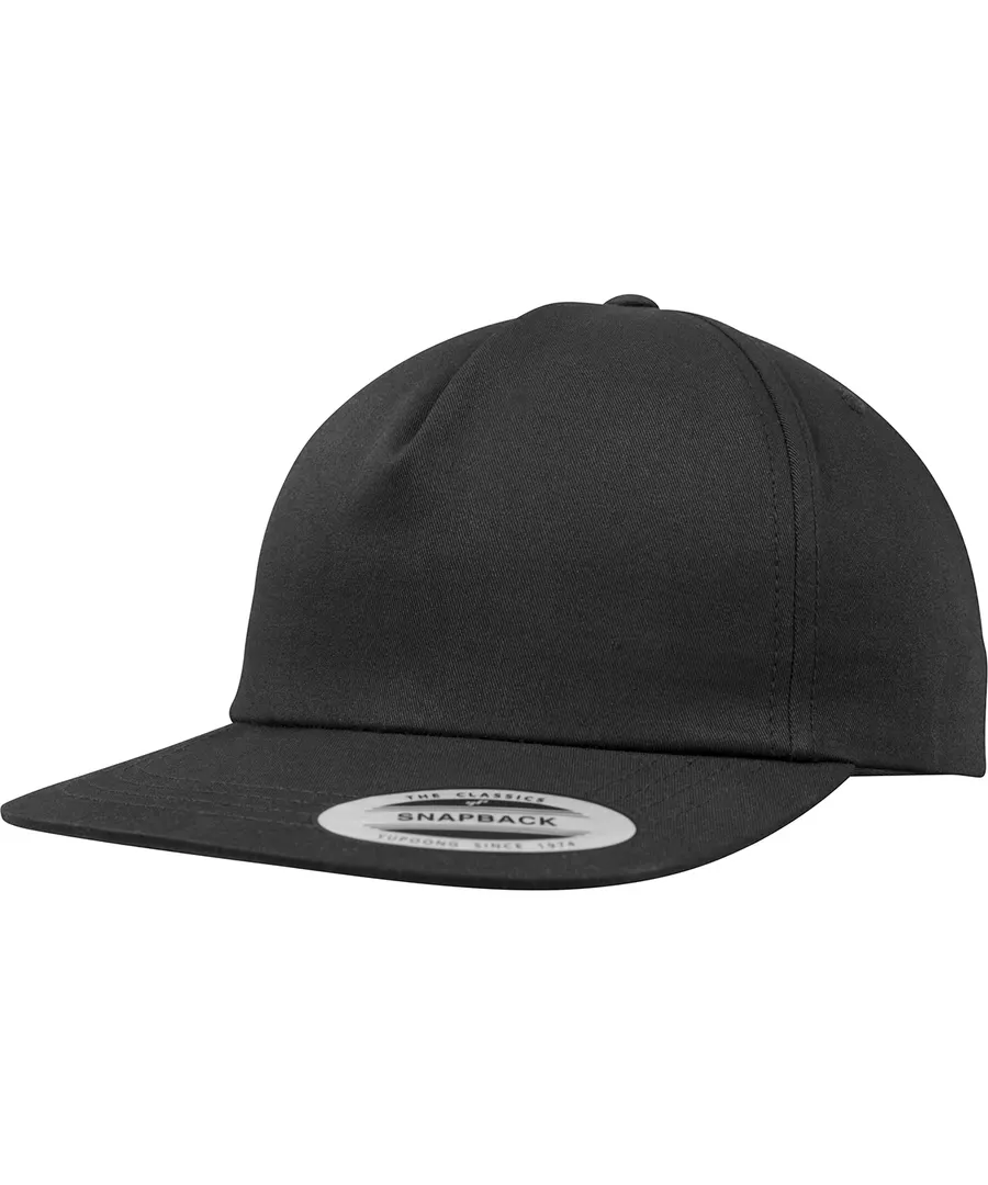 Unstructured 5-panel snapback (6502) – Black