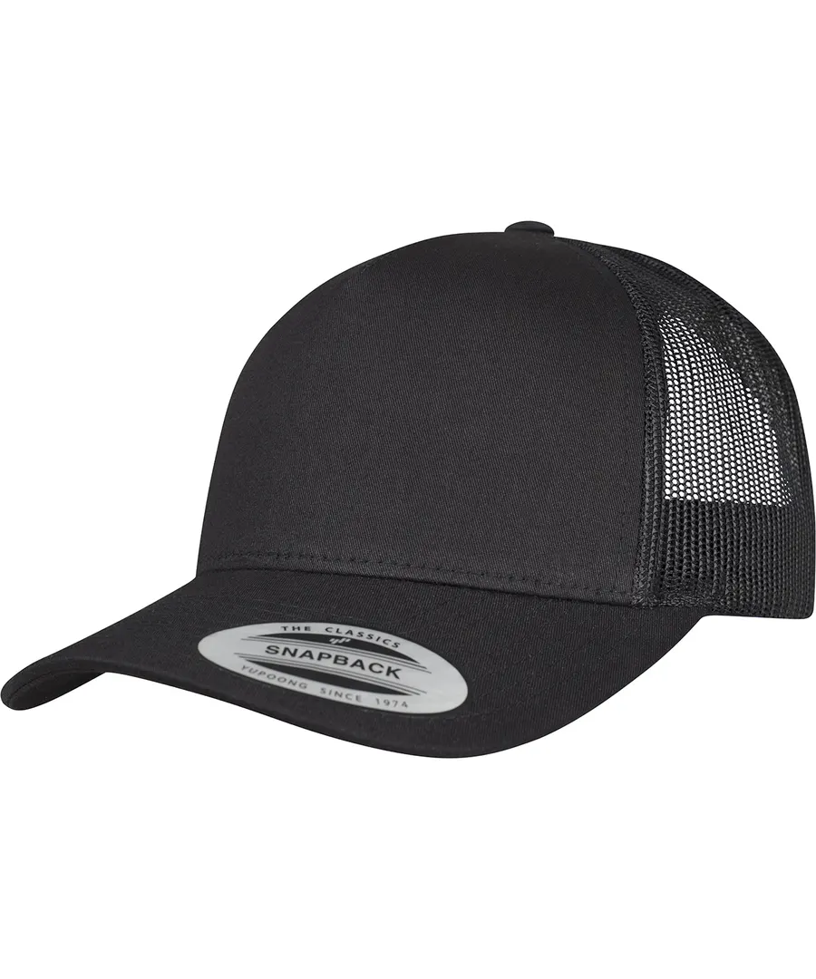 5-Panel retro trucker cap (6506) – Black