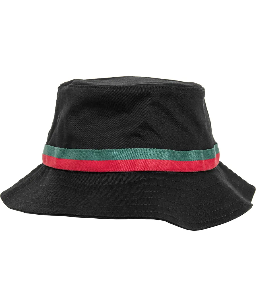 Stripe bucket hat (5003S) – Black/Fire Red/Green