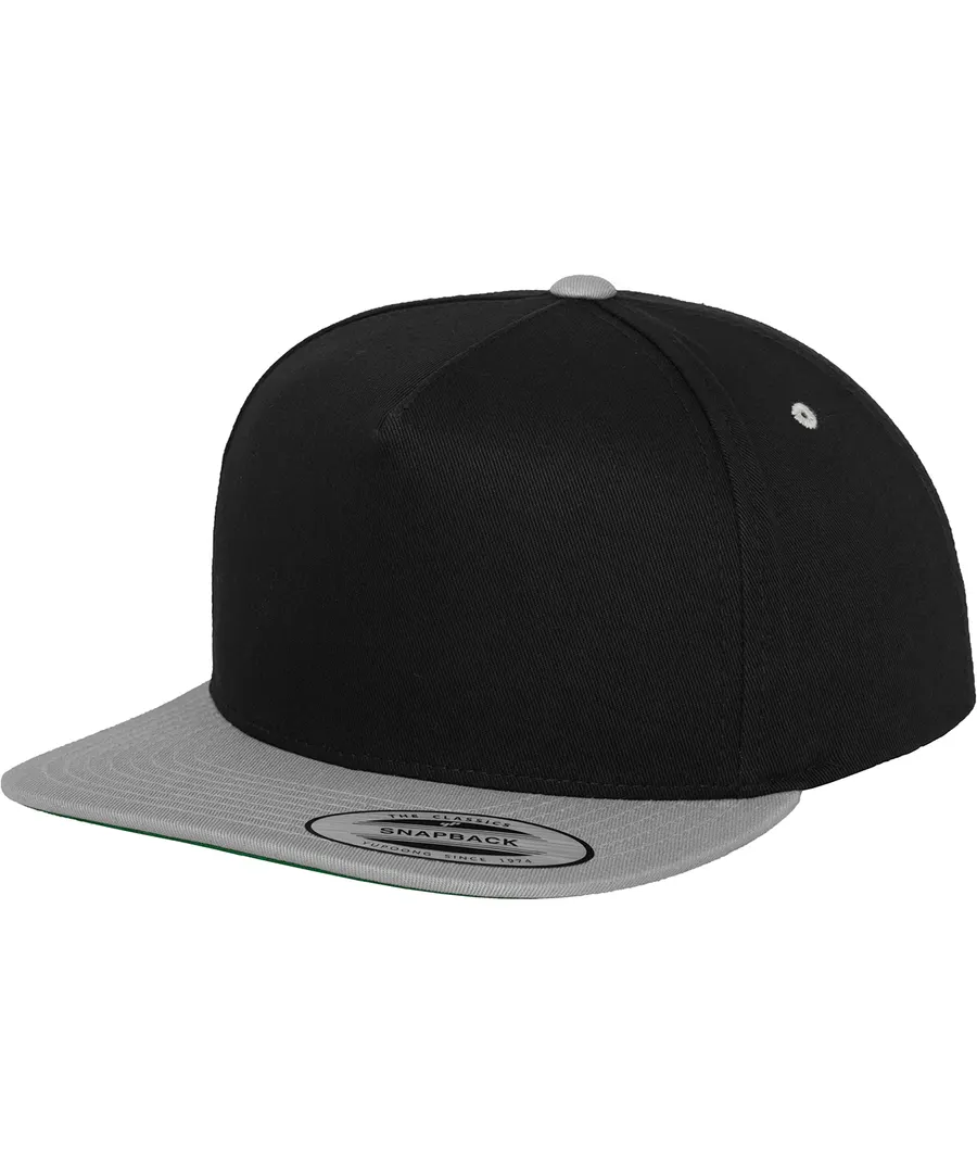 Classic 5-panel snapback (6007T) – Black/Silver