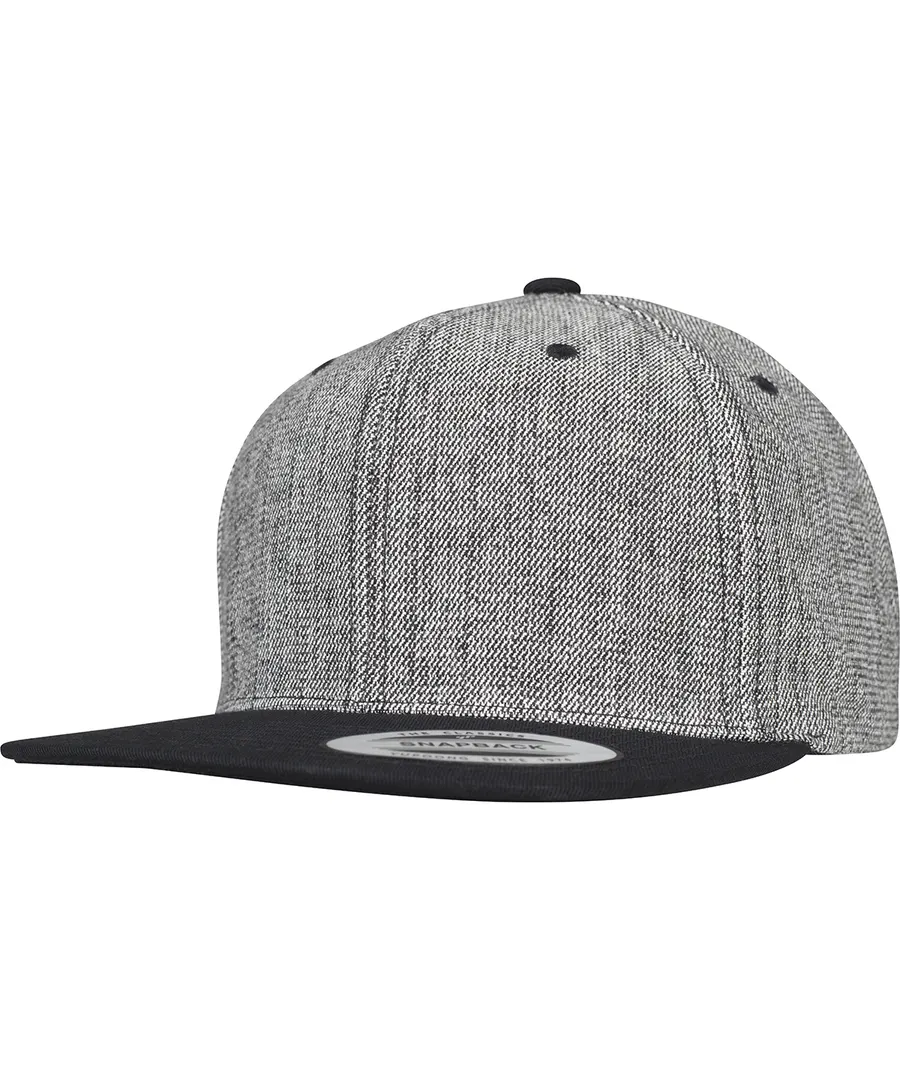 Melange solid snapback (6089MS) – Black Melange/Black