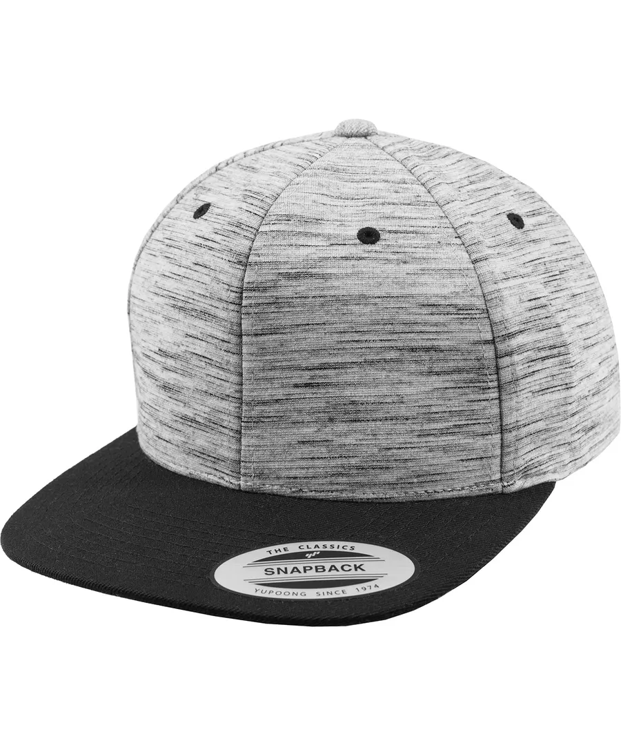 Stripes melange crown snapback (6089SC) – Black/Grey