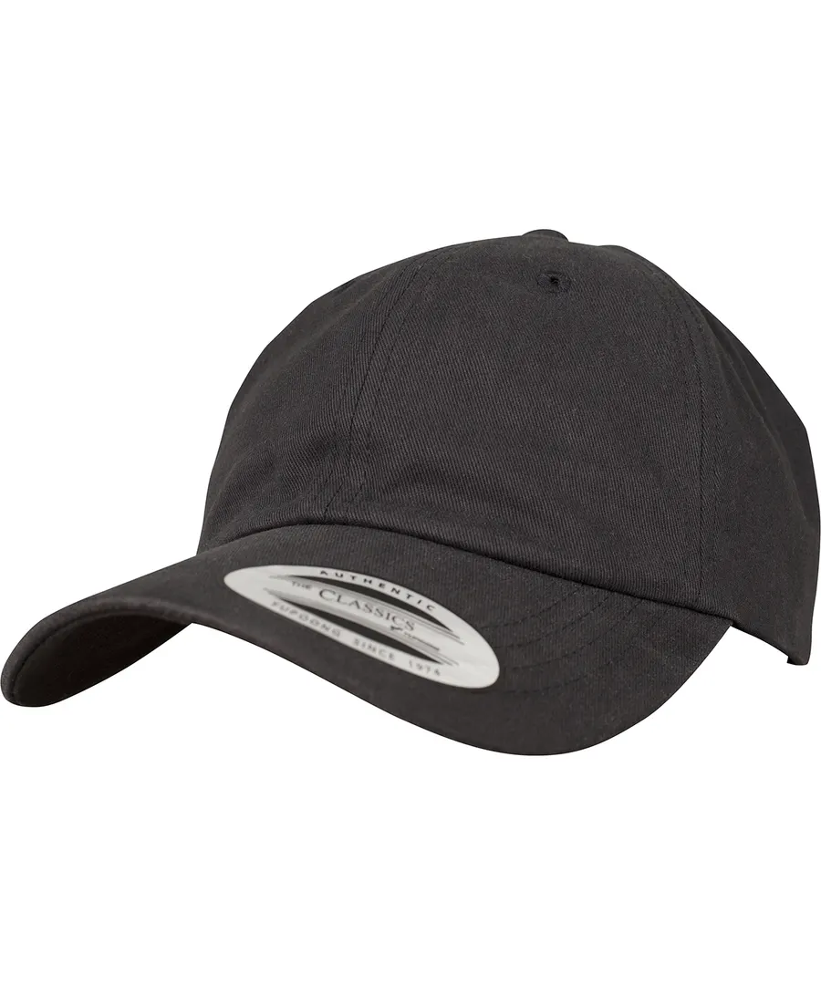 Peached cotton twill dad cap (6245PT) – Black