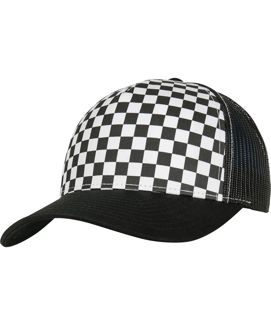 Checkerboard retro trucker (6506CB) – Black/White