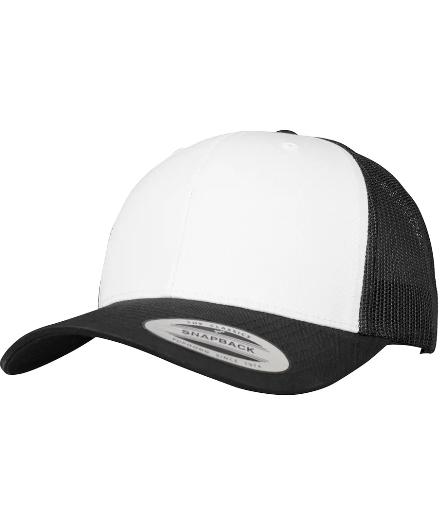 Retro trucker coloured front (6606CF) – Black/White/Black