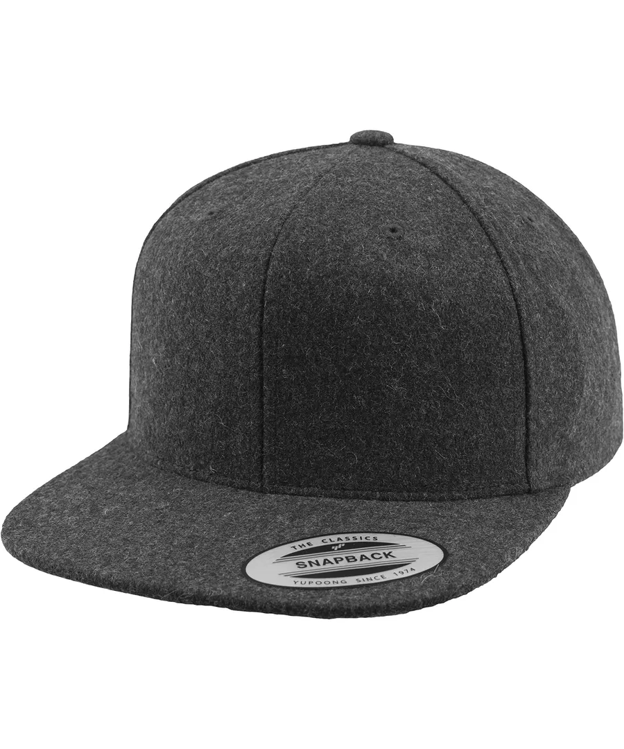 Melton wool snapback (6689M) – Dark Grey