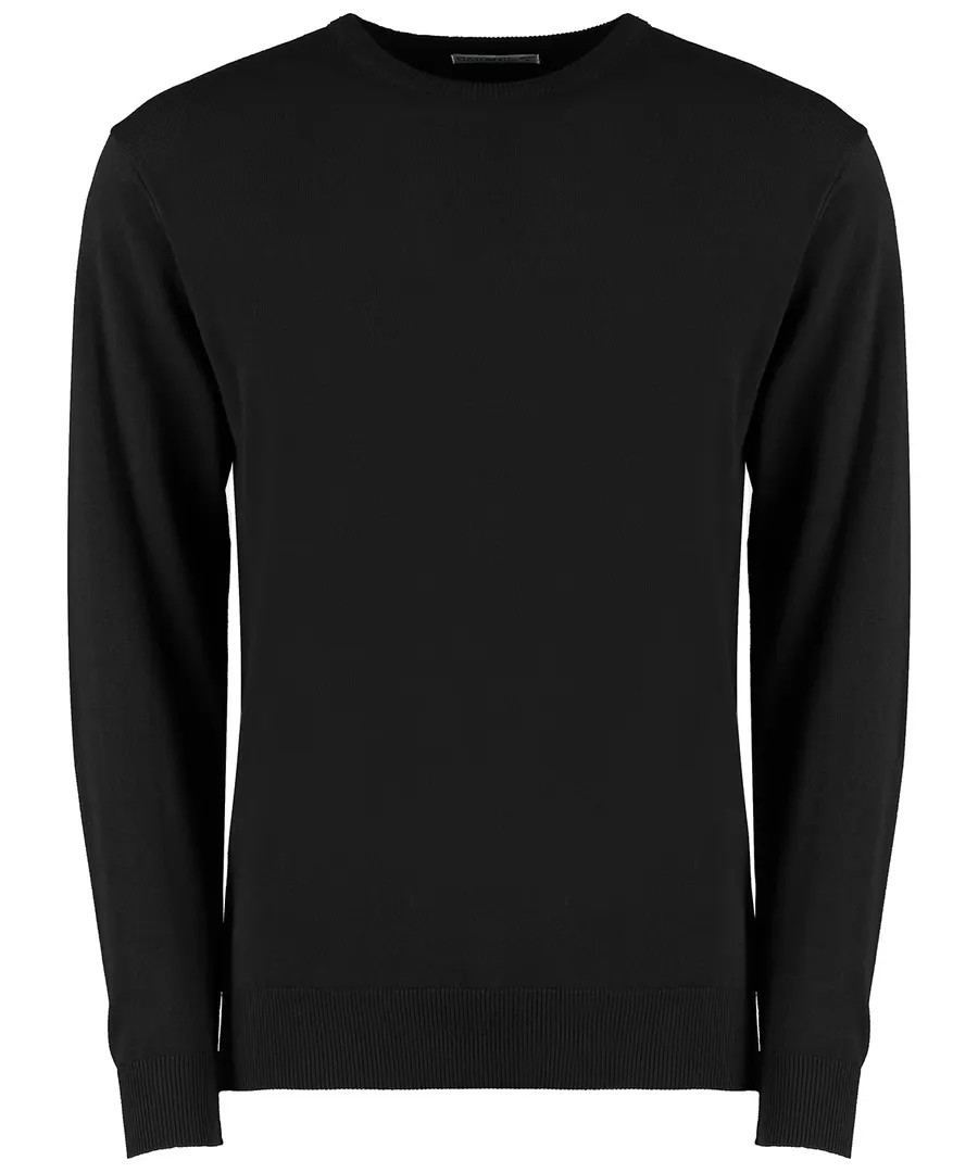 Regular fit Arundel crew neck sweater – Black