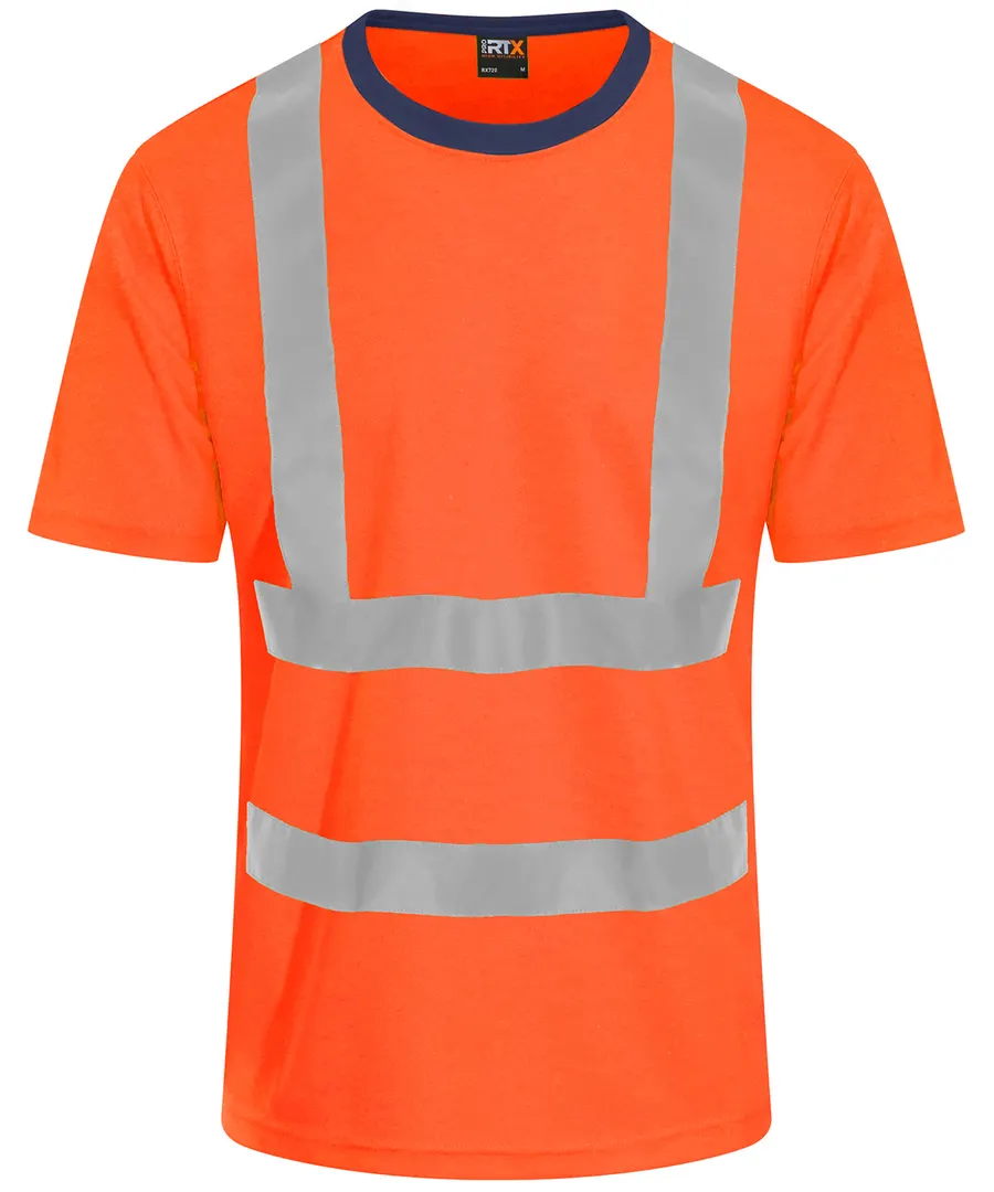 High visibility t-shirt – HV Orange/Navy