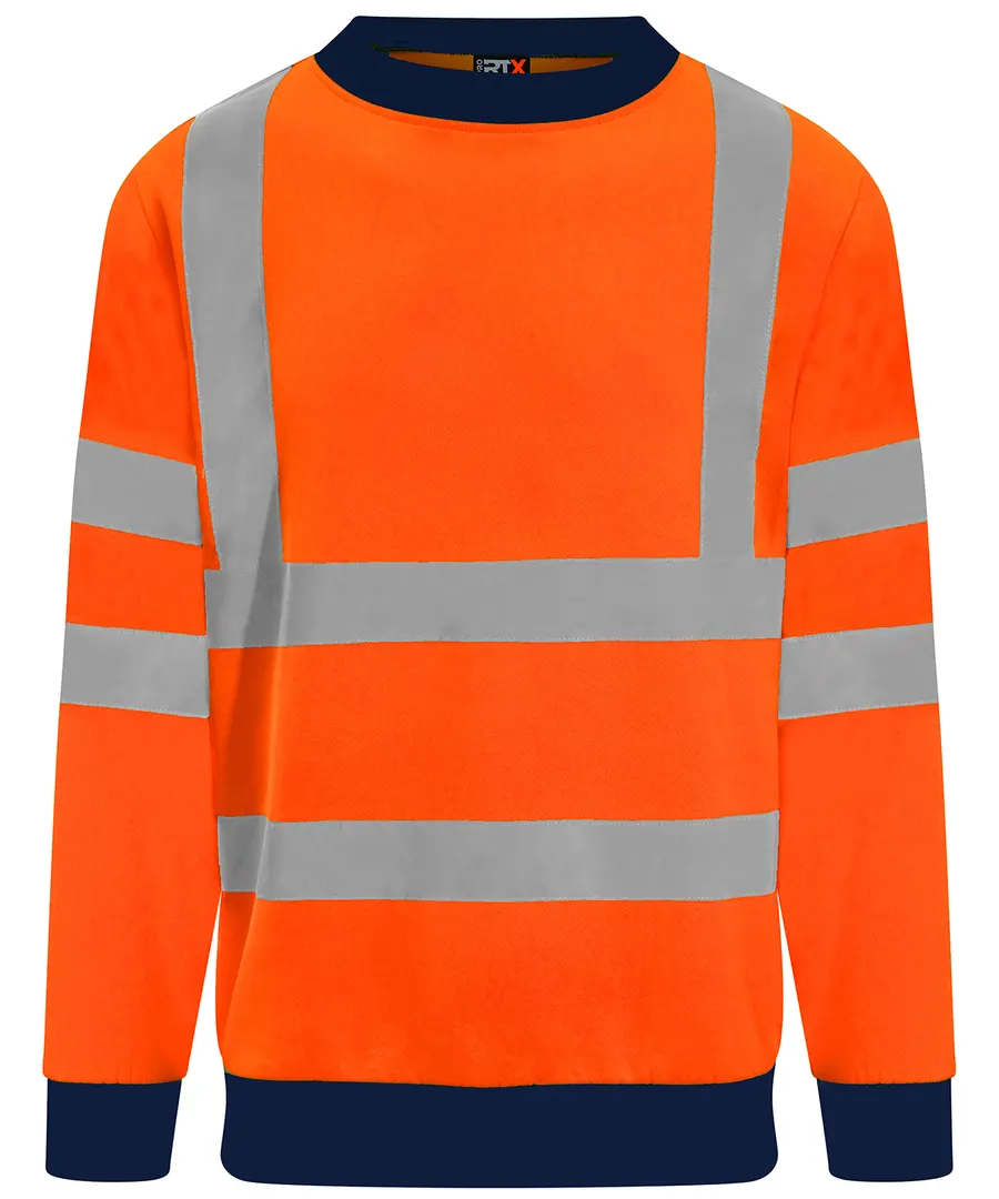 High visibility sweatshirt – HV Orange/Navy