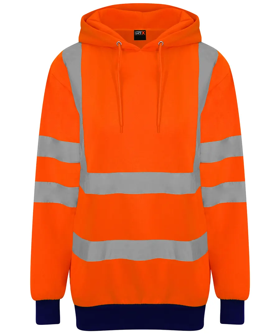 High visibility hoodie – HV Orange/Navy