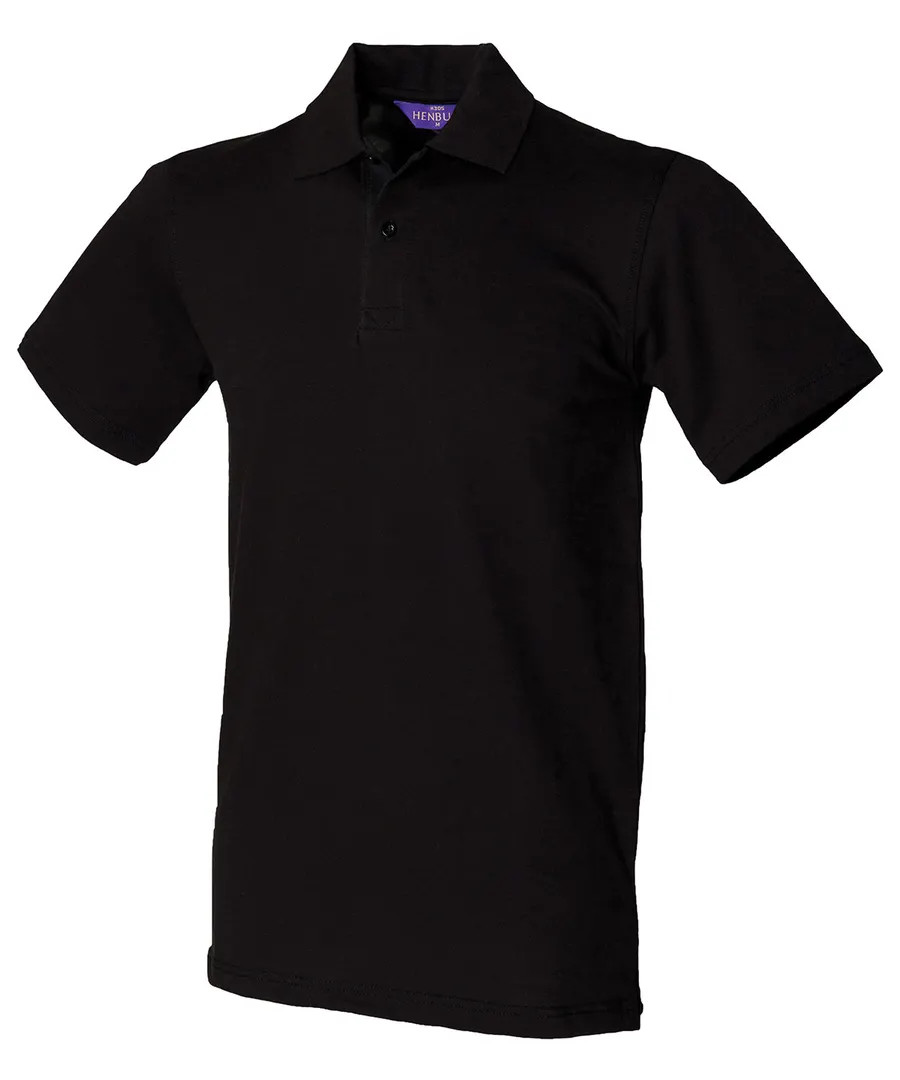 Stretch piqué polo shirt – Black