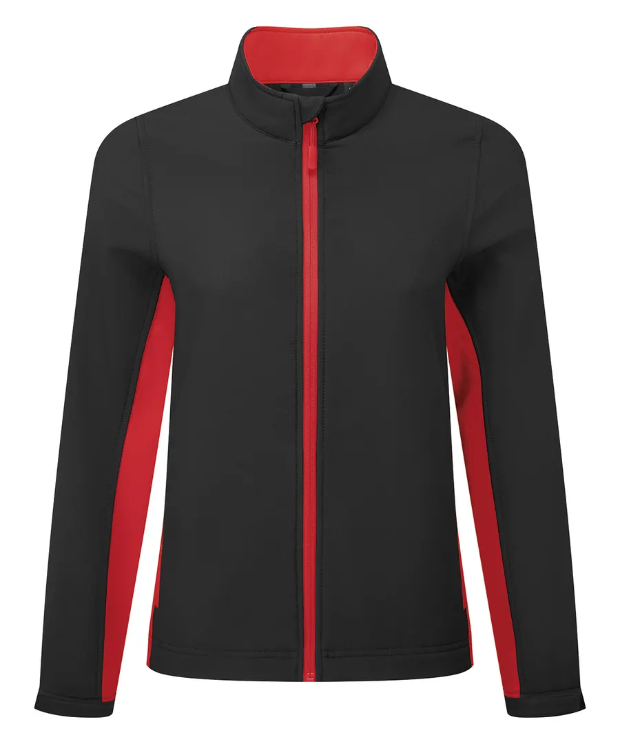 Women’s Windchecker® printable and recycled softshell jacket – Black/Classic Red