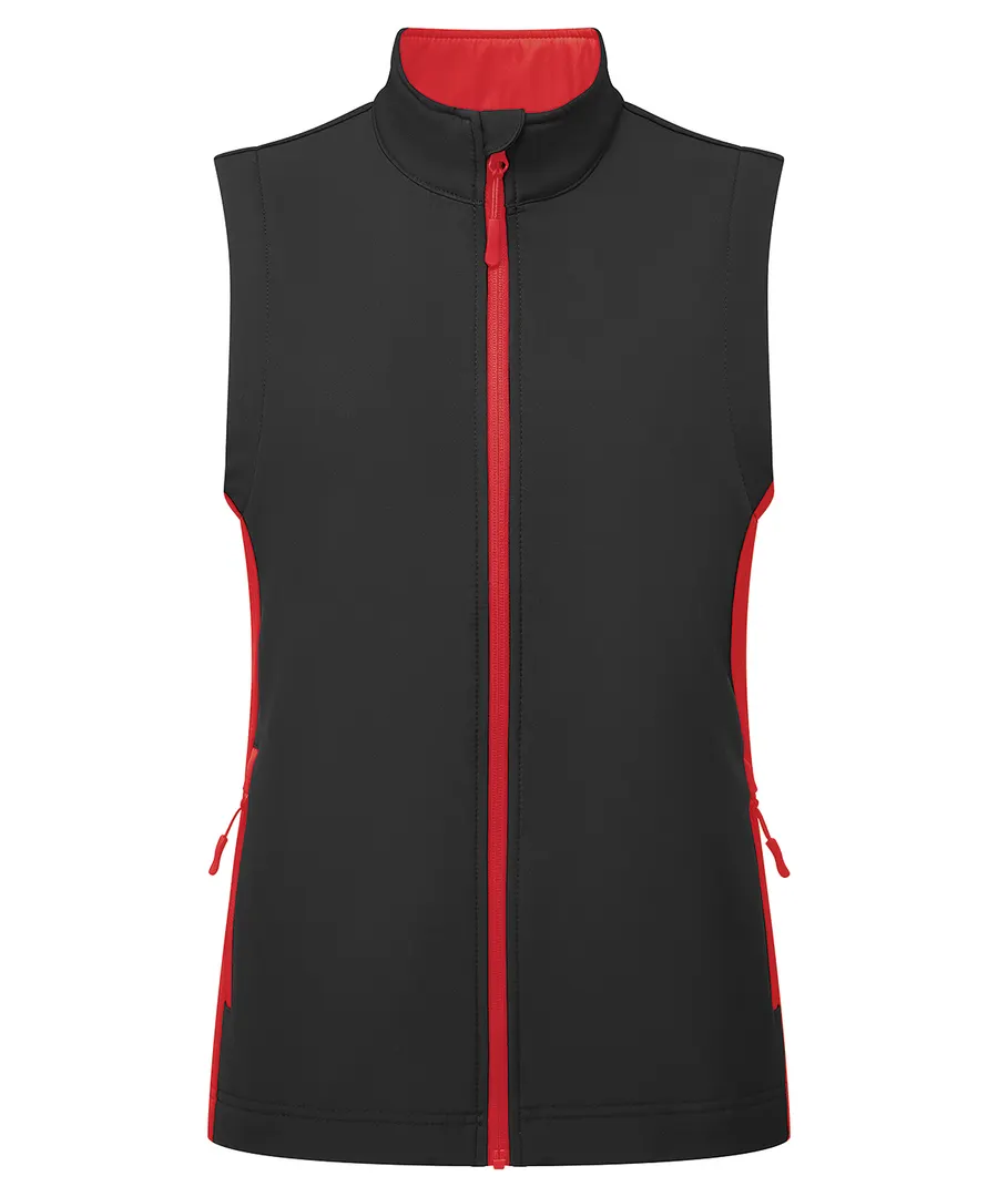 Women’s Windchecker® printable and recycled gilet – Black/Classic Red