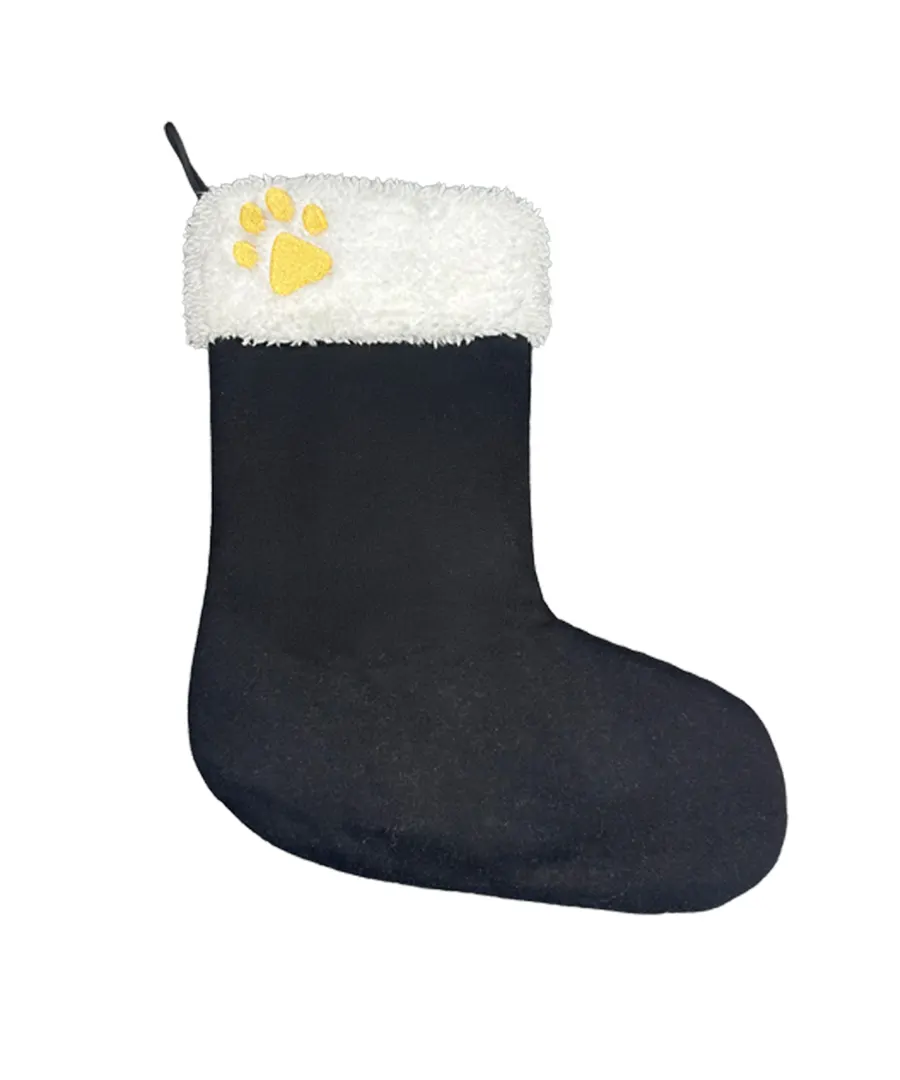 Dog’s Christmas stocking – bootie shape – Black/White
