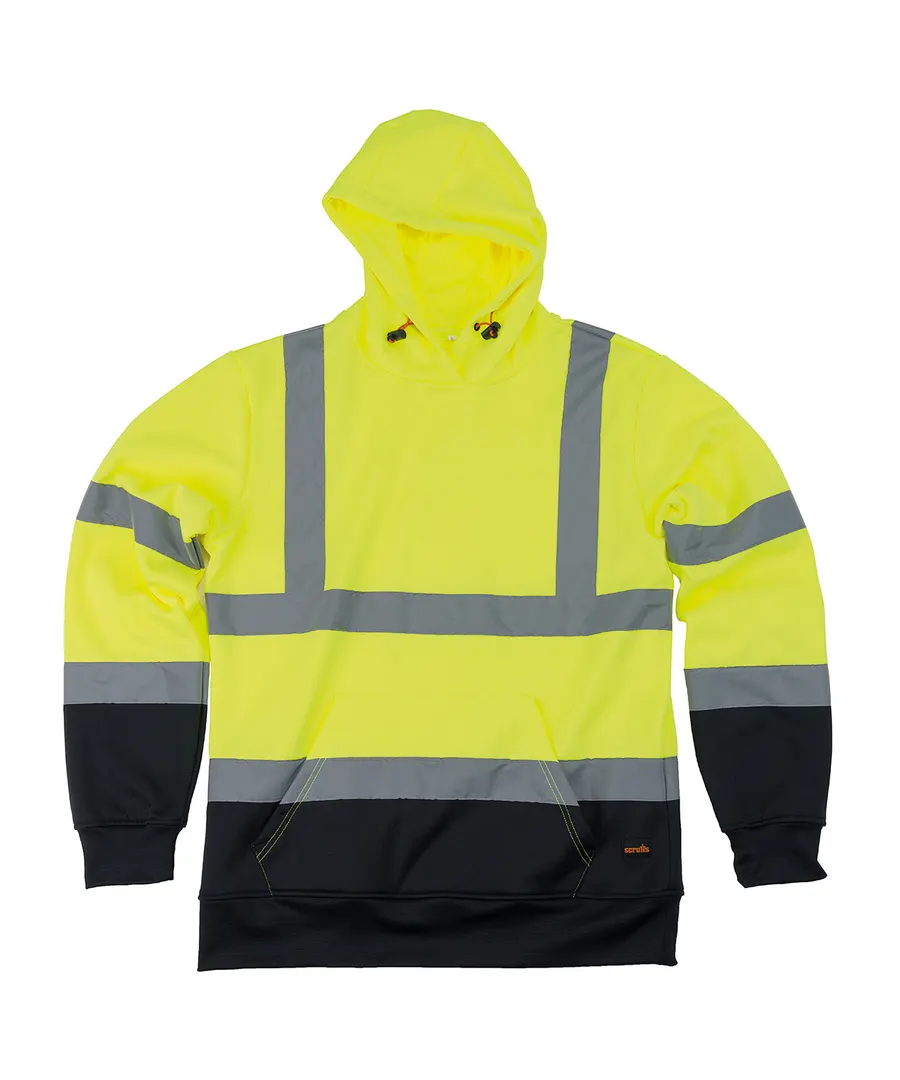 High-visibility hoodie – Yellow/Navy