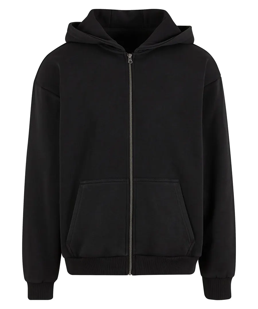 Vintage heavy zip hoodie – Black