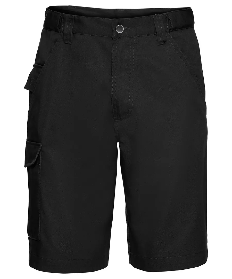 Polycotton twill workwear shorts – Black