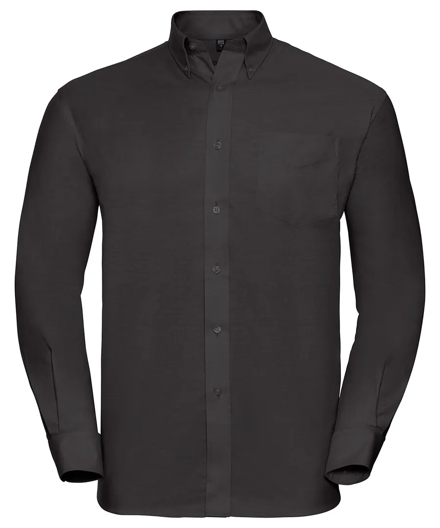 Long sleeve easycare Oxford shirt – Black