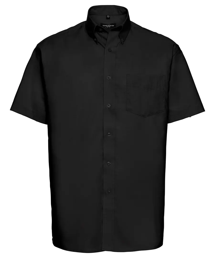 Short sleeve easycare Oxford shirt – Black