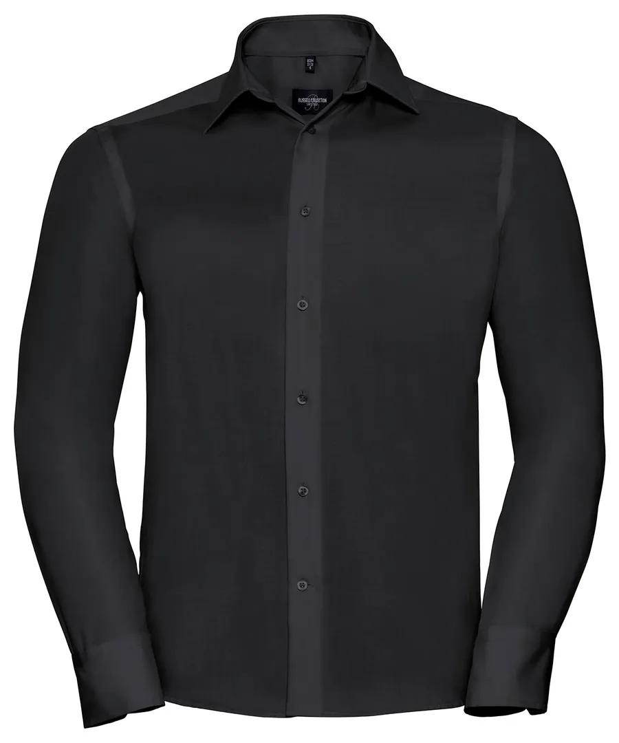 Long sleeve tailored ultimate non-iron shirt – Black