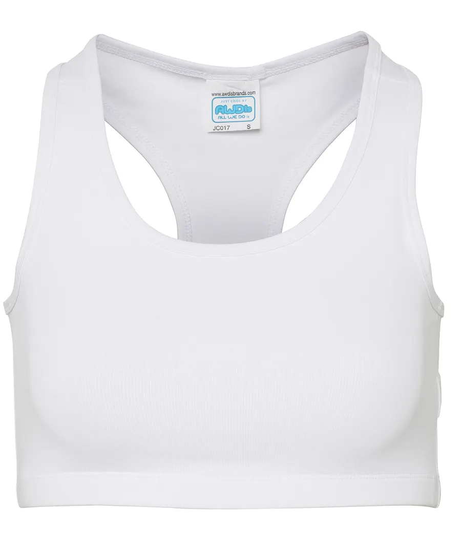 Women's cool sports crop top – Arctic White